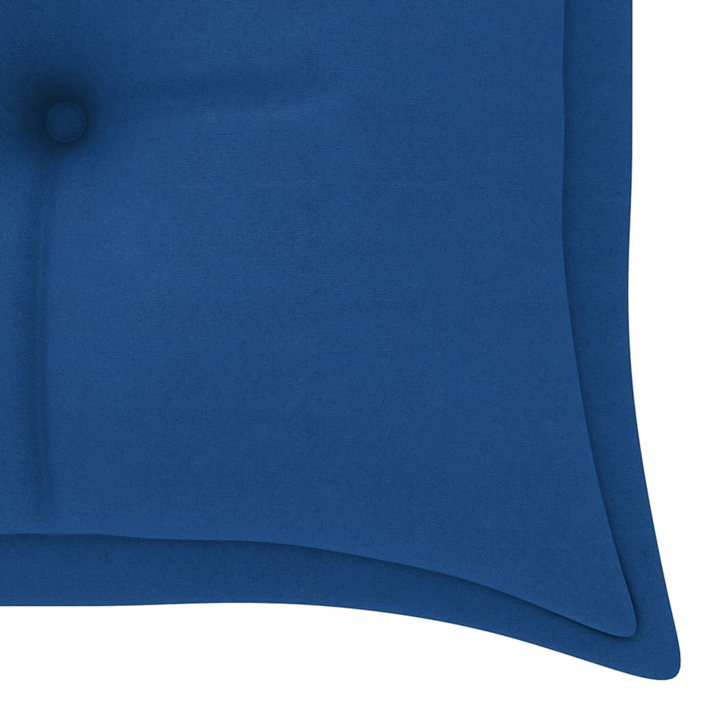Panca Batavia con cuscino blu 150 cm Legno massello di teak