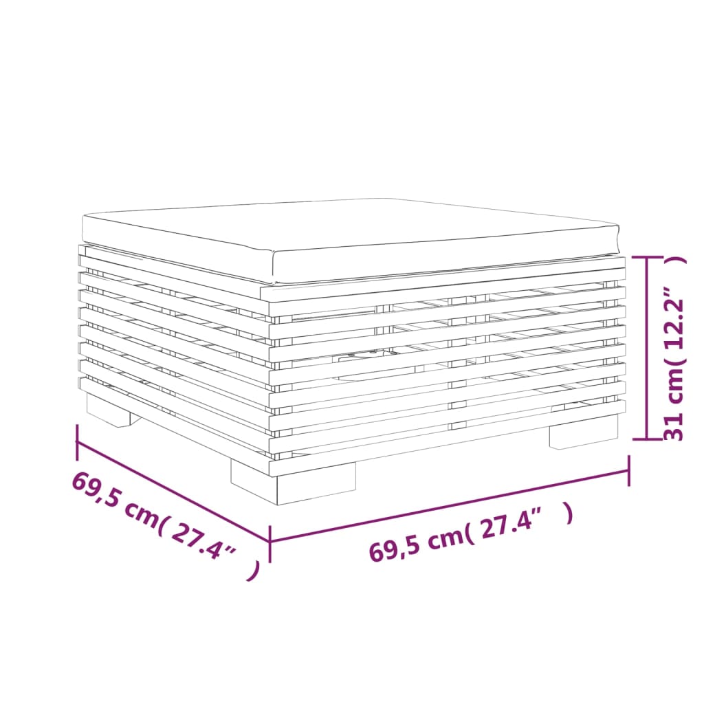 5 PCs Gartenmöbel mit soliden Teakholzholzkissen