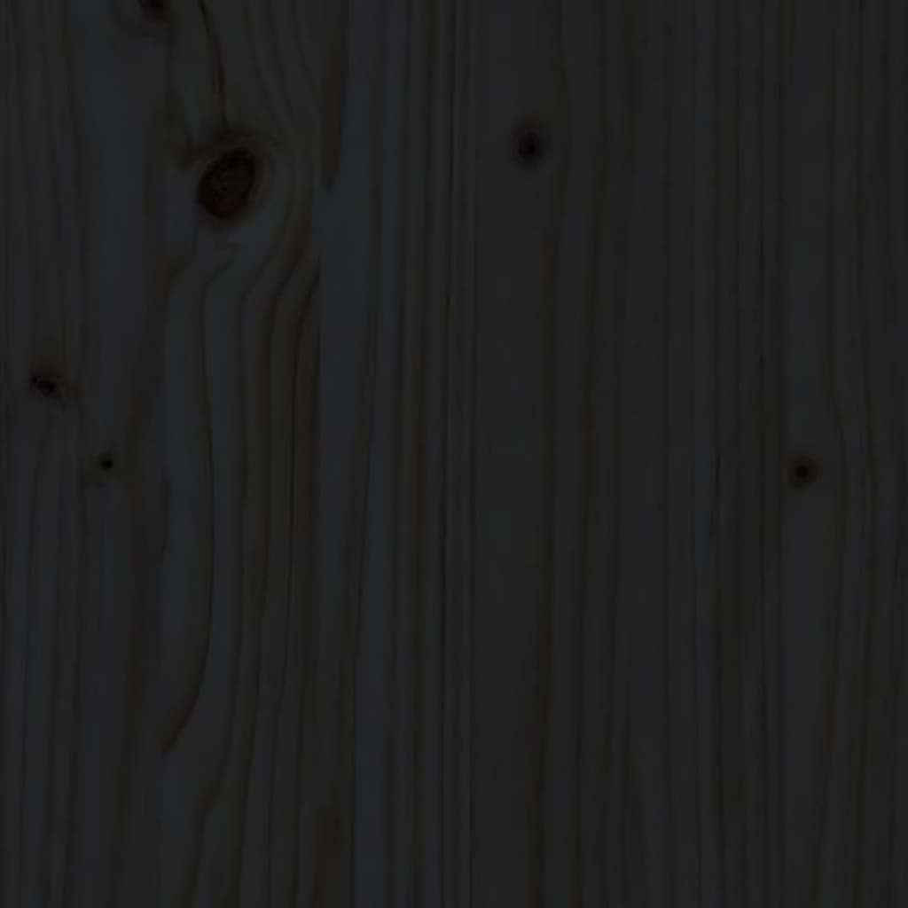 Buffet nero 70x35x80 cm in legno di pino solido