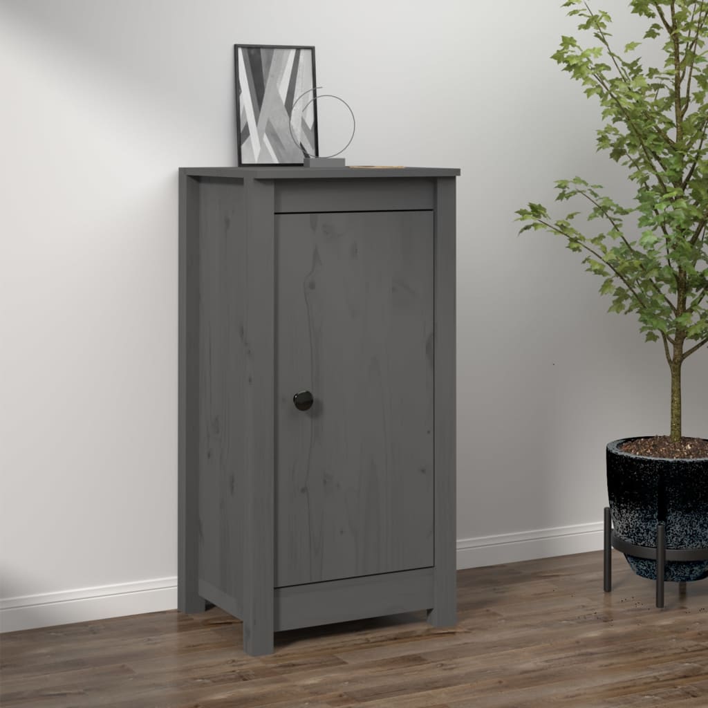 Gray buffet 40x35x80 cm solid pine wood