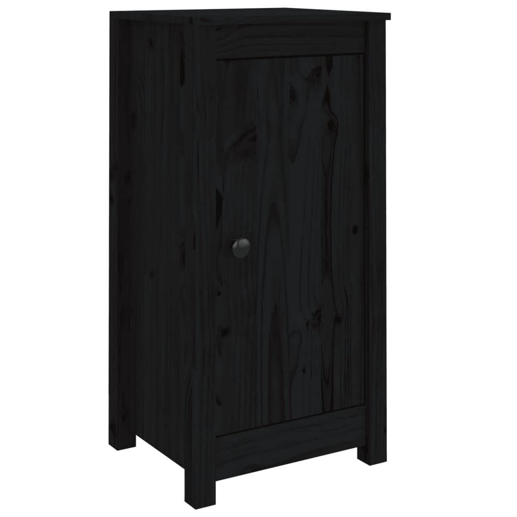 Buffets 2 pcs Noir 40x35x80 cm Bois massif de pin