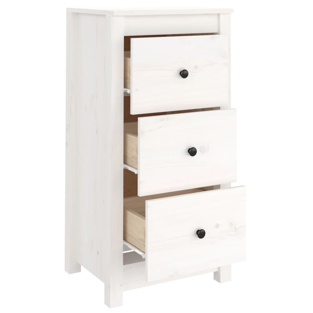 Buffets 2 pcs Blanc 40x35x80 cm Bois massif de pin