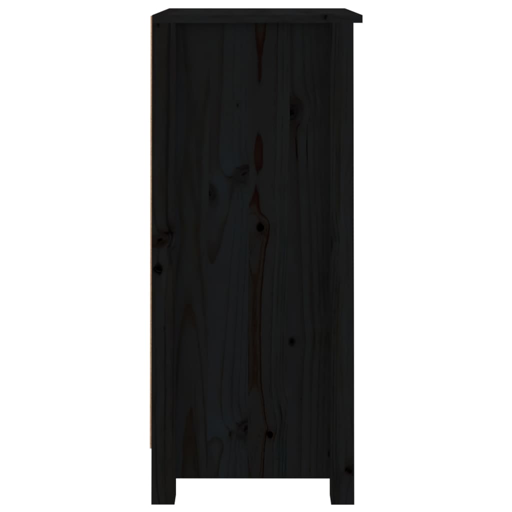 2 pcs black buffets 40x35x80 cm solid pine wood