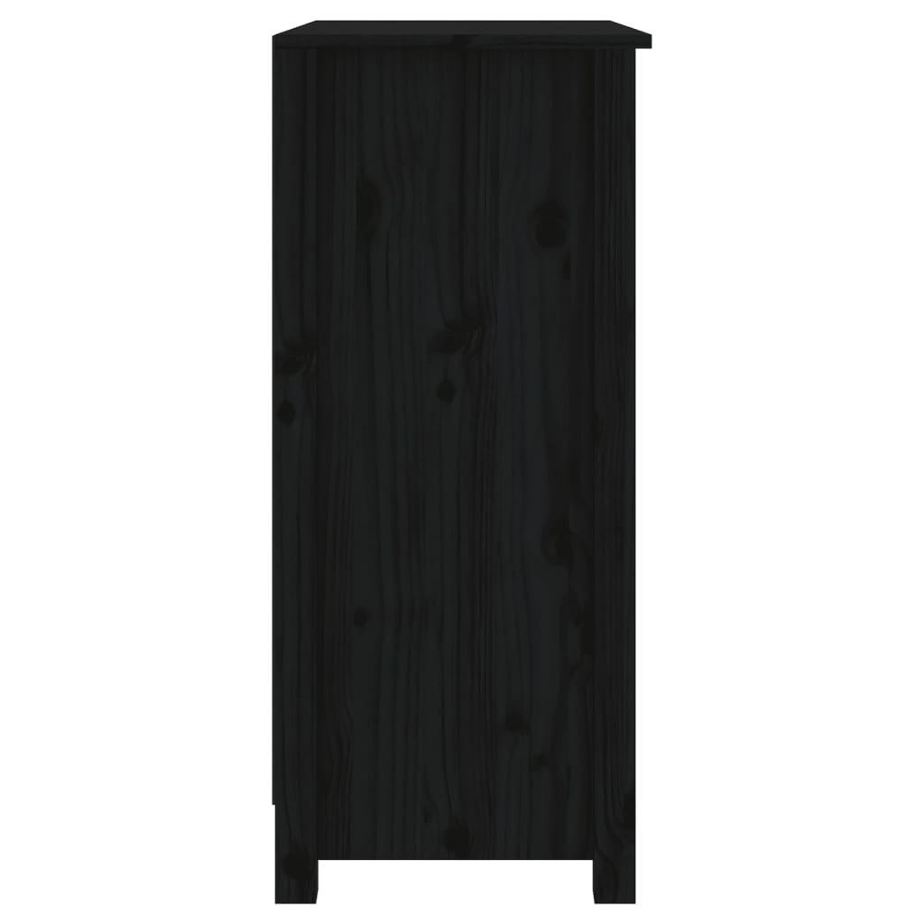 Buffet nero 70x35x80 cm in legno di pino solido