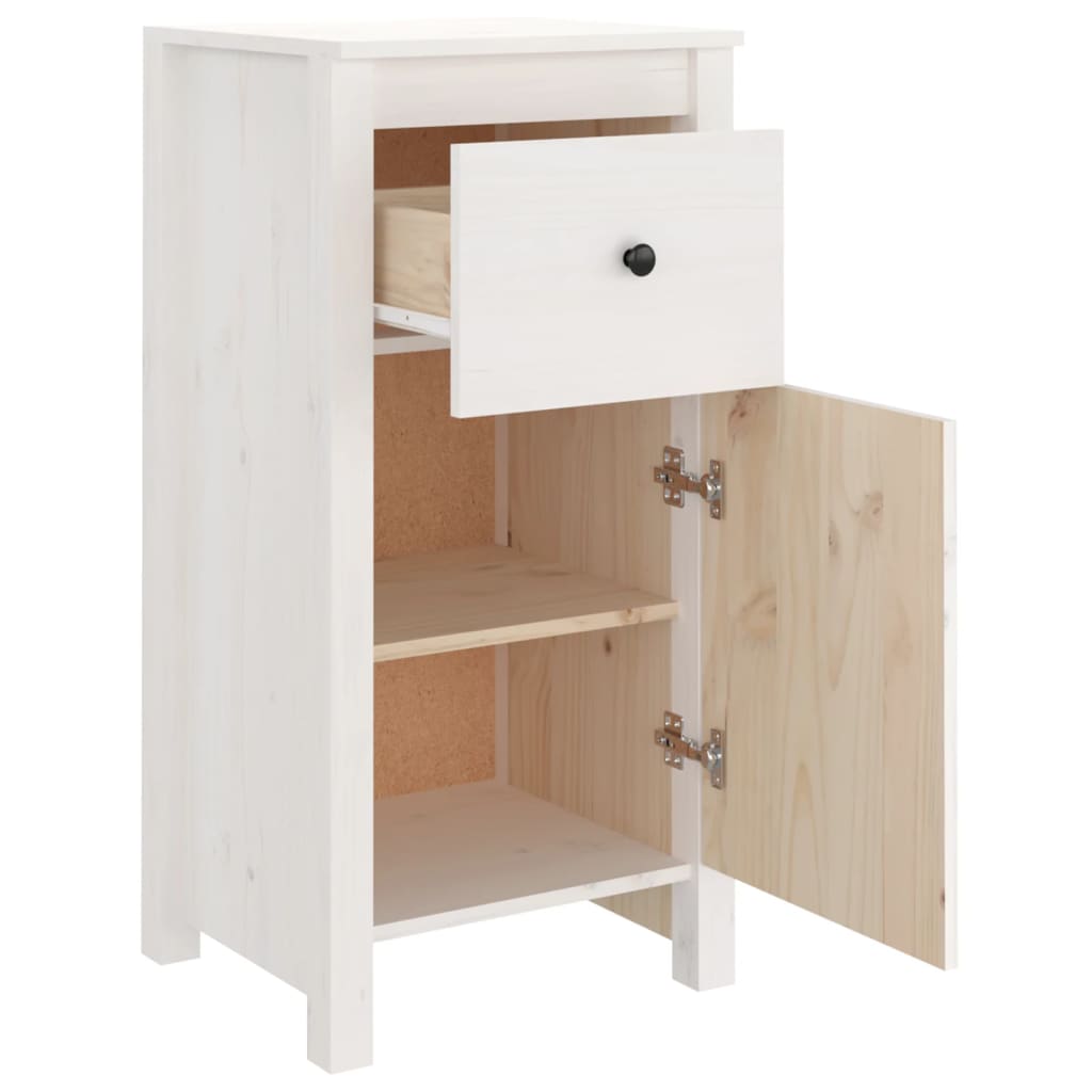 Buffets 2 pcs Blanc 40x35x80 cm Bois massif de pin