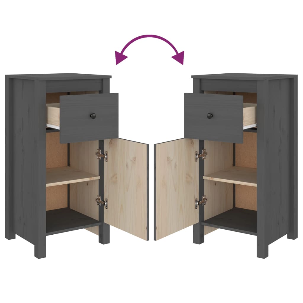 2 PC grigi PCS 40x35x80 cm in legno di pino solido