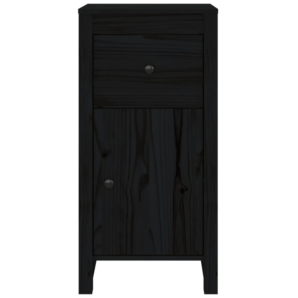 Buffet Noir 40x35x80 cm Bois massif de pin