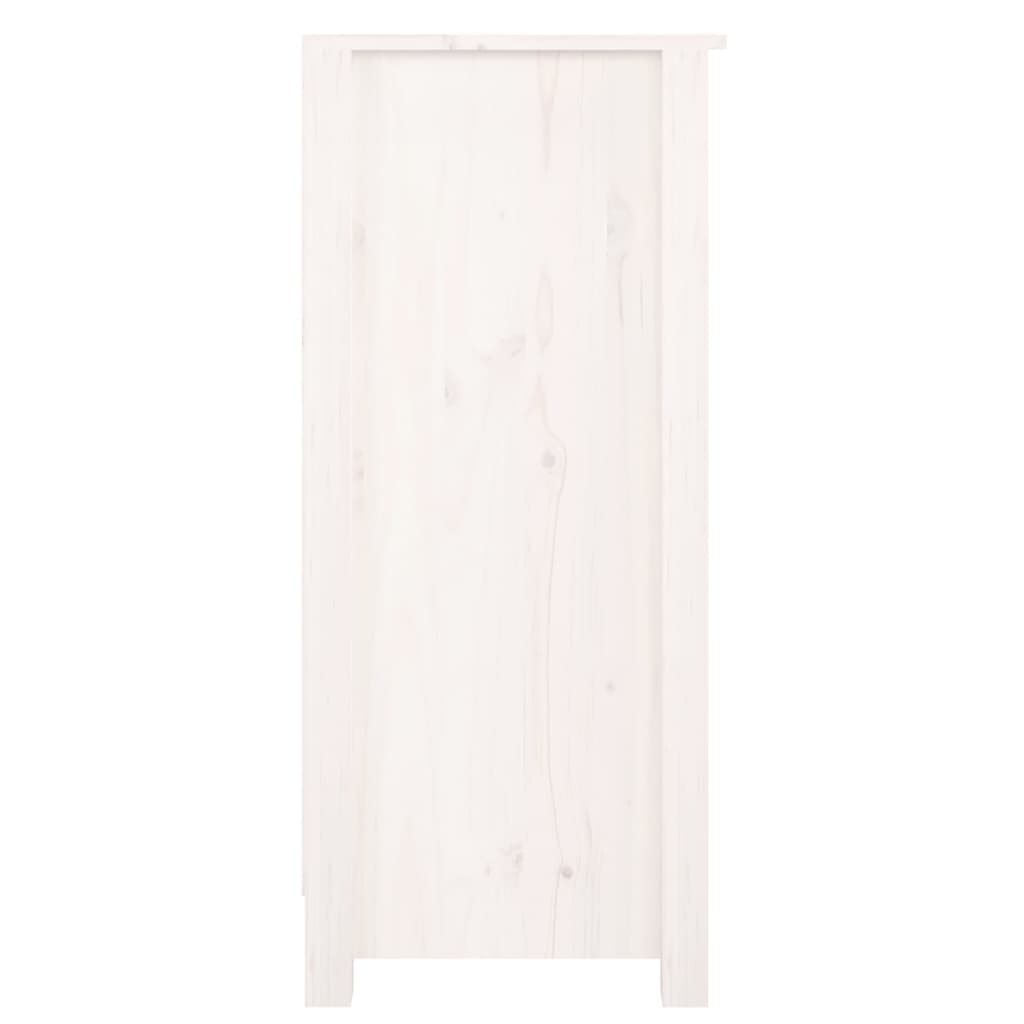 Buffet bianco 70x35x80 cm in legno di pino solido
