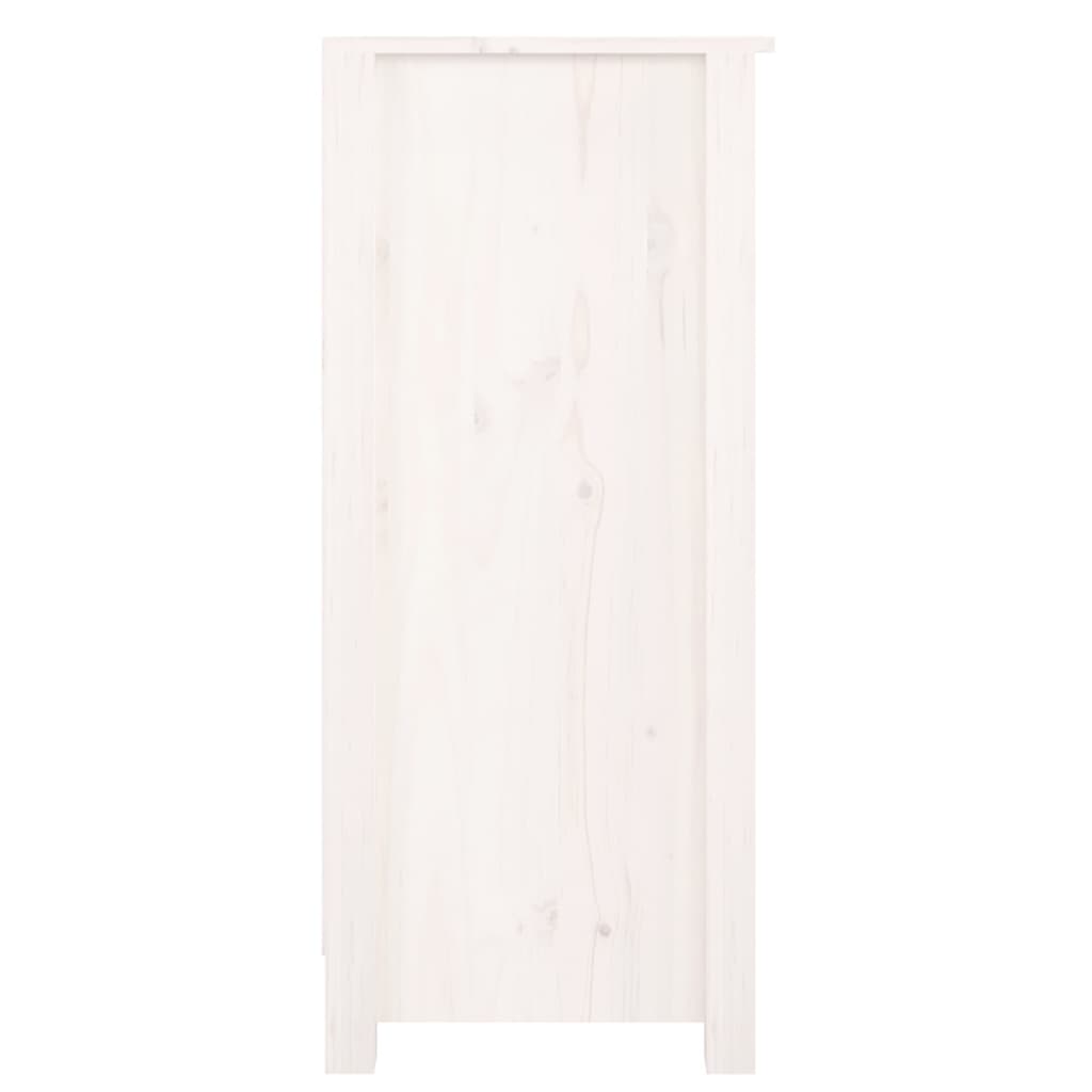 Buffet Blanc 70x35x80 cm Bois massif de pin