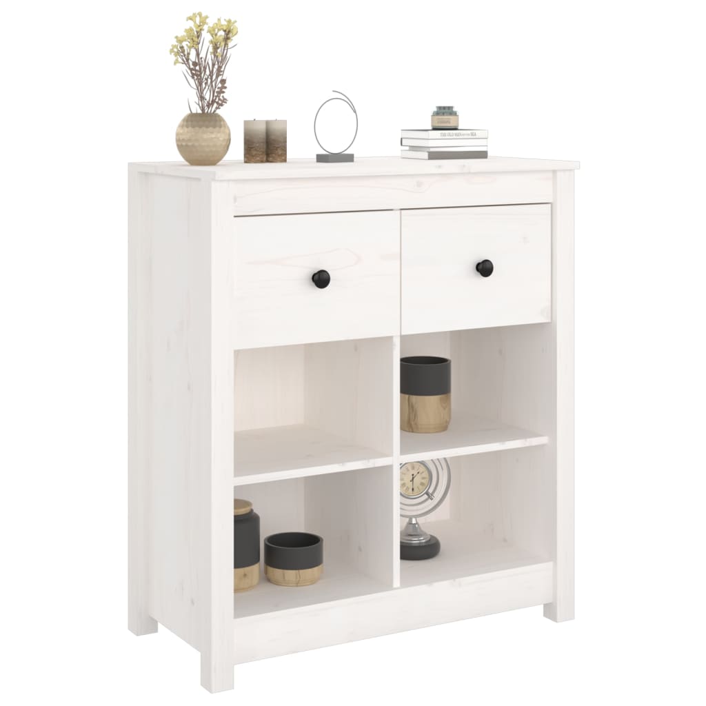 White buffet 70x35x80 cm solid pine wood