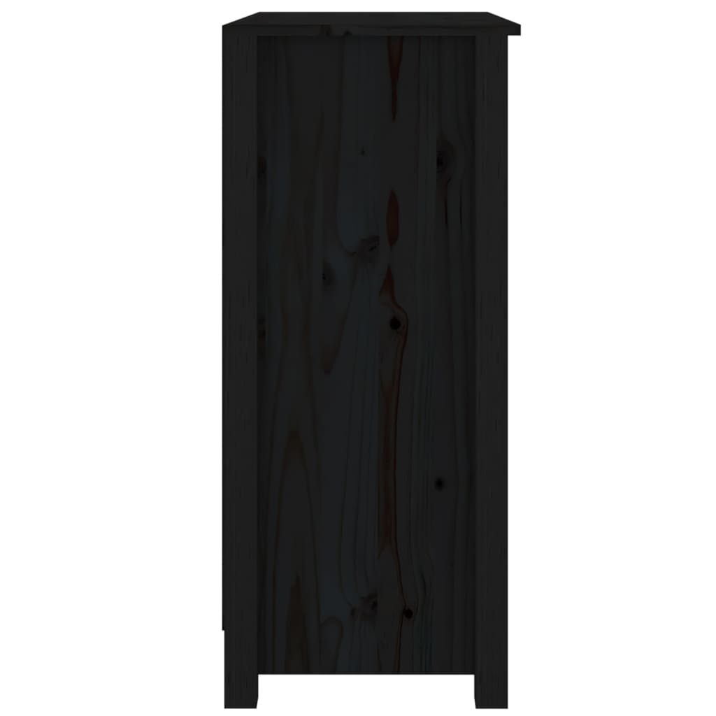 Black buffet 70x35x80 cm solid pine wood