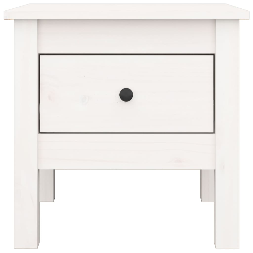 White side table 40x40x39 cm solid pine wood
