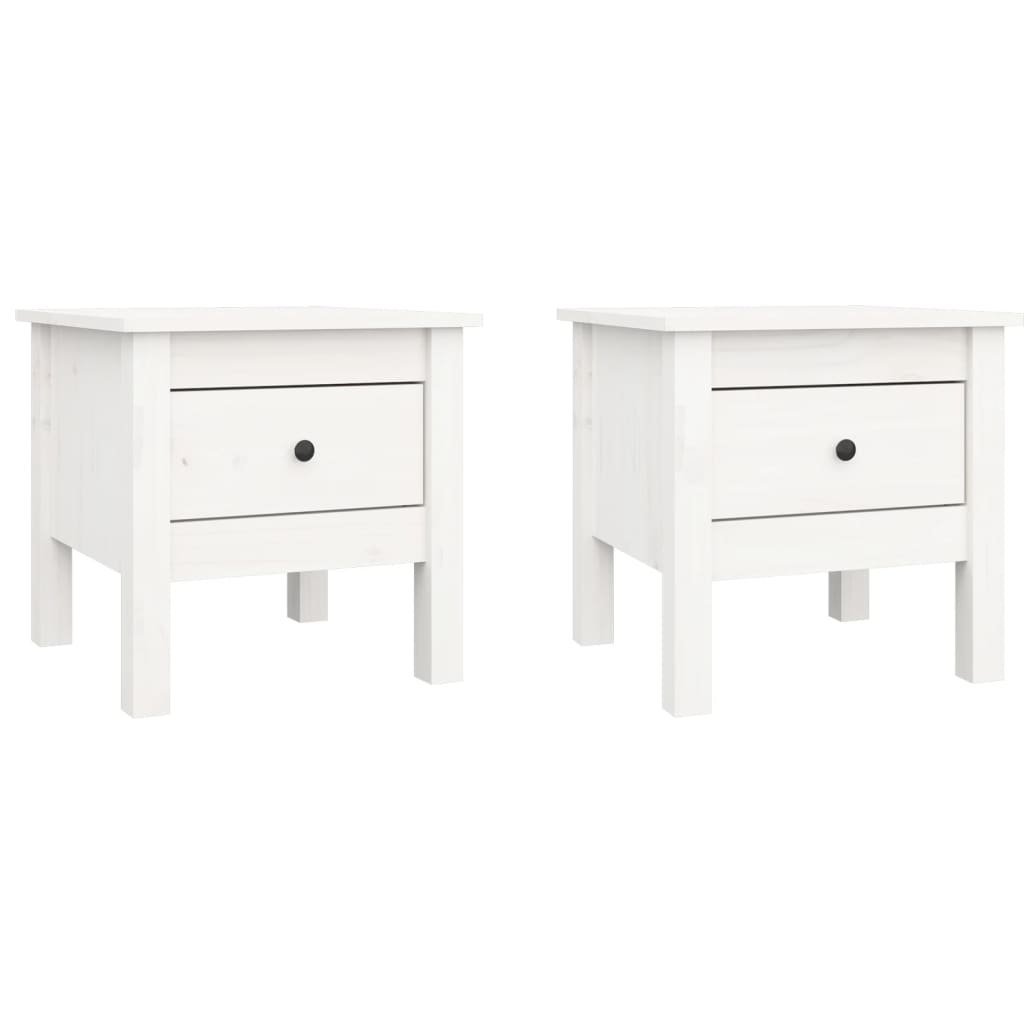 Appoint tables 2 pcs white 40x40x39 cm solid pine wood