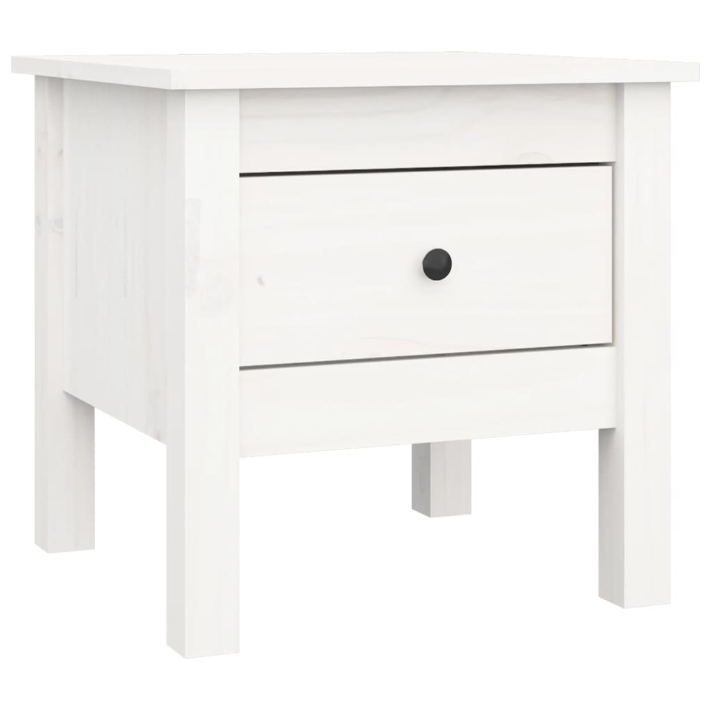 Nomina tabelle 2 pezzi bianchi 40x40x39 cm in legno di pino solido