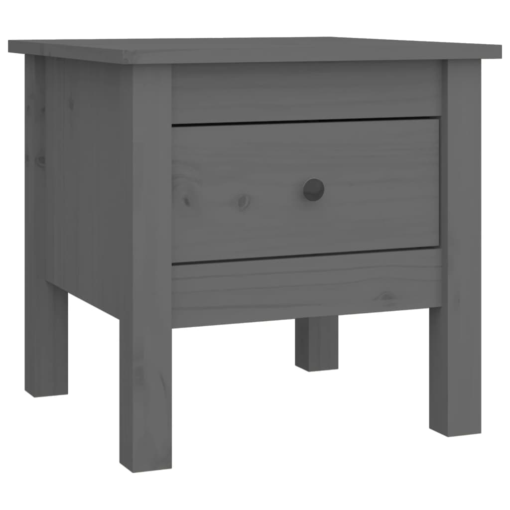 Gray extra table 40x40x39 cm Solid pine wood