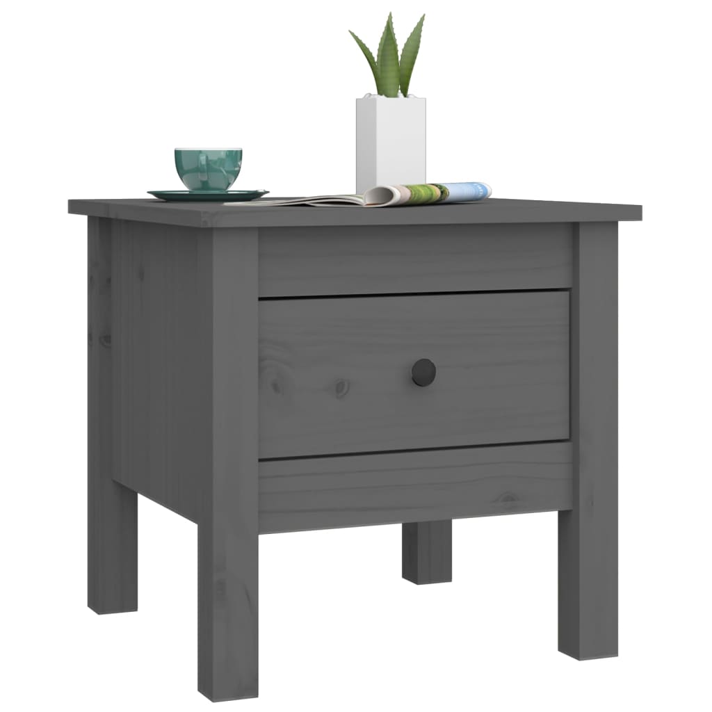 Nomina la tabella 2 PC grigio 40x40x39 cm Pine in legno solido