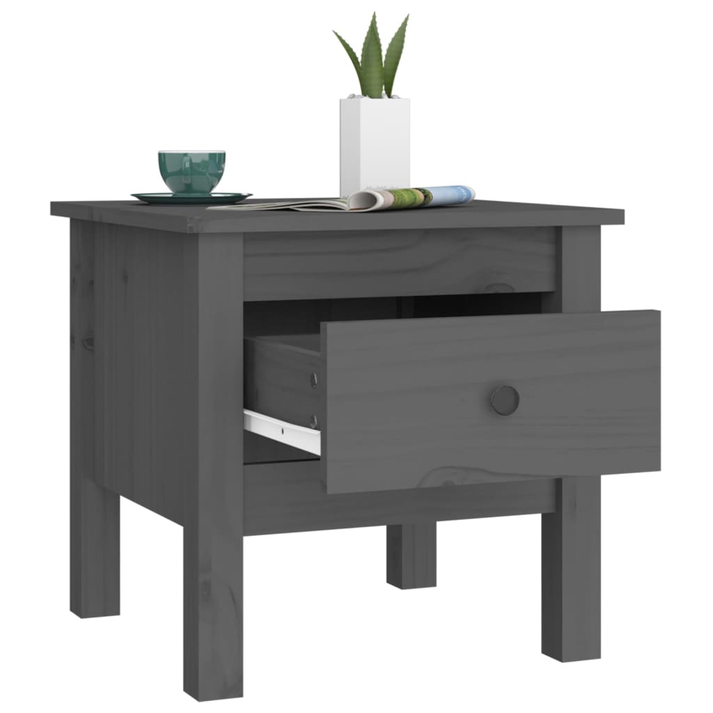 Nomina la tabella 2 PC grigio 40x40x39 cm Pine in legno solido