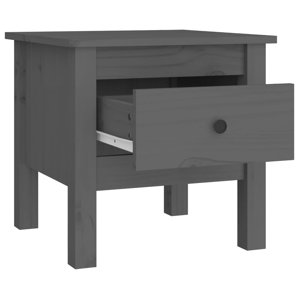 Ernennen Sie Tabelle 2 PCs Grau 40x40x39 cm Festkieferholz