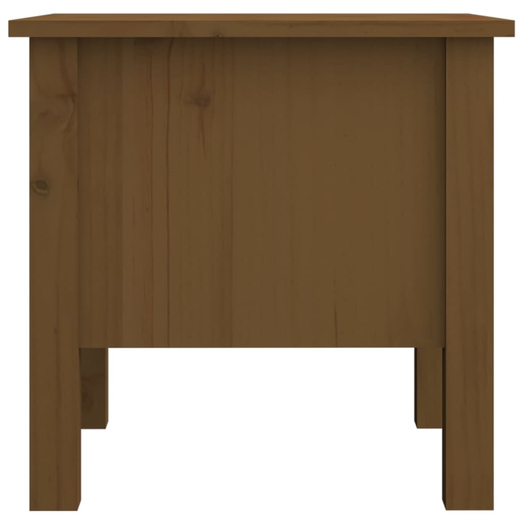Honey chestnut auxiliary table 40x40x39 cm solid pine wood