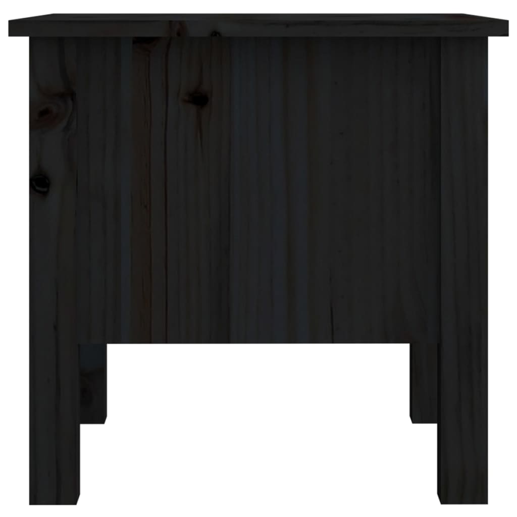 Tavolino Nero 40x40x39 cm Legno di pino massiccio