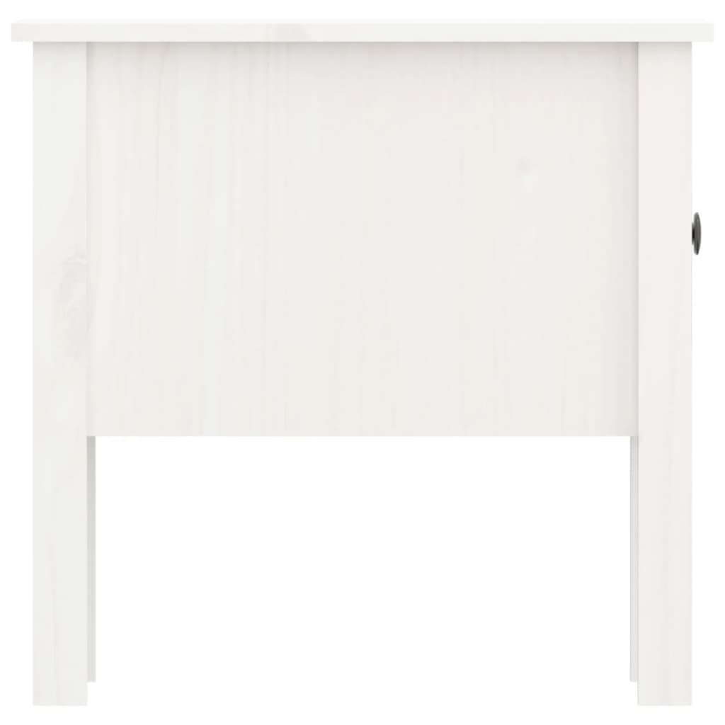 Weißer Seitentisch 50x50x49 cm Festkieferholz