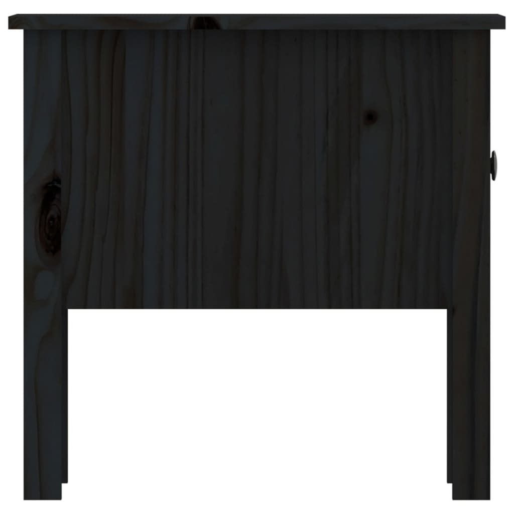 Table d'appoint Noir 50x50x49 cm Bois massif de pin