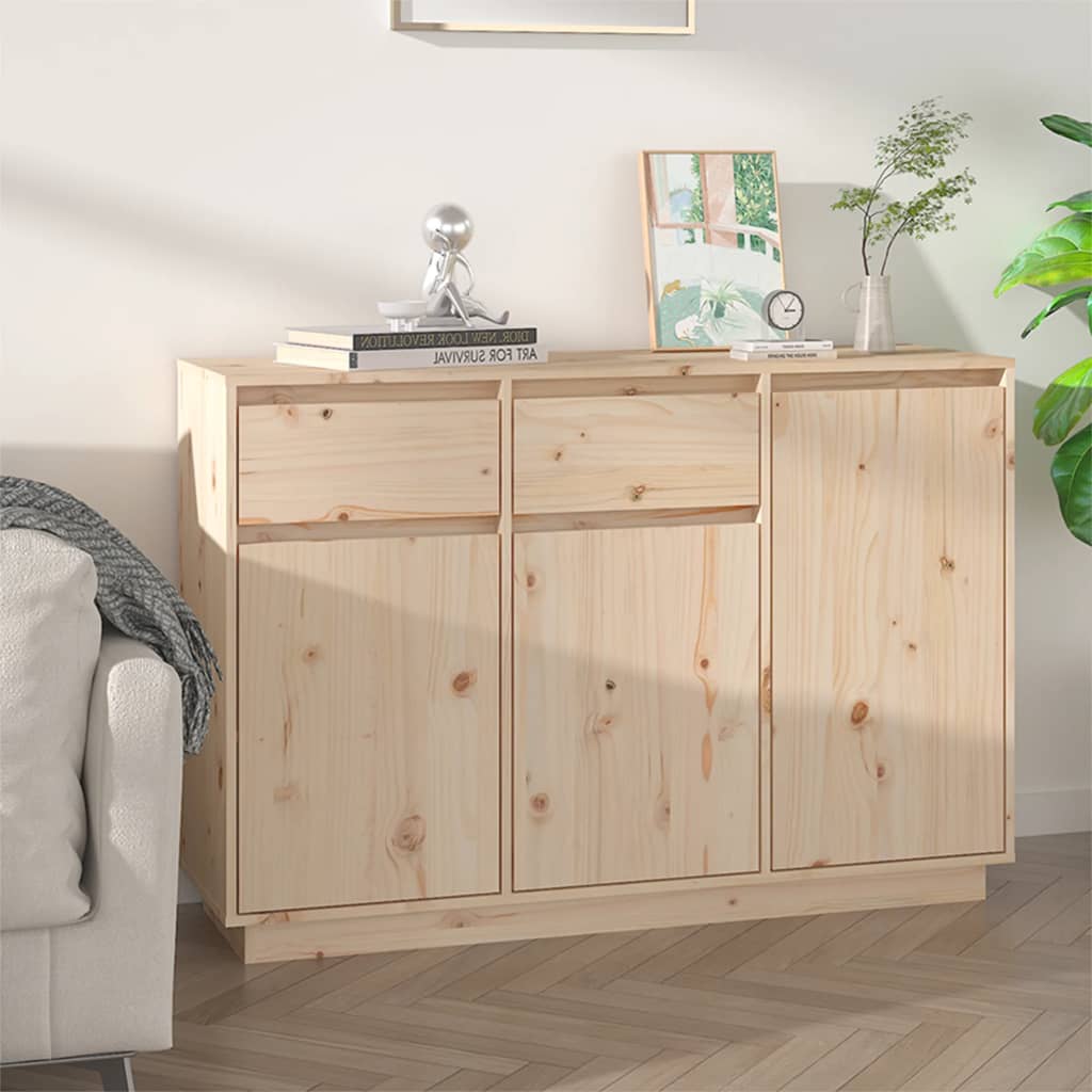 Credenza 110x34x75 cm in legno di pino massiccio