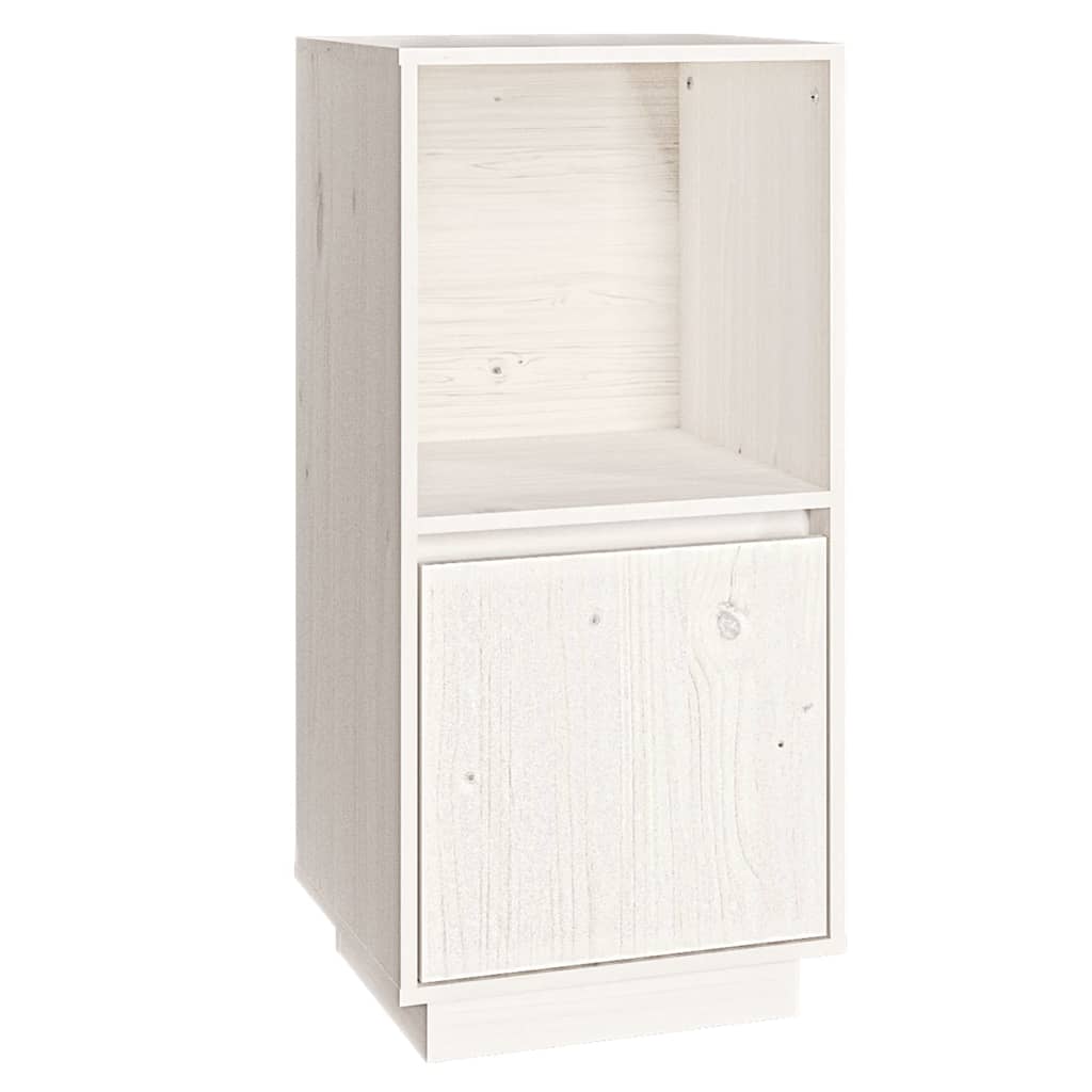 Buffet Blanc 38x35x80 cm Bois massif de pin