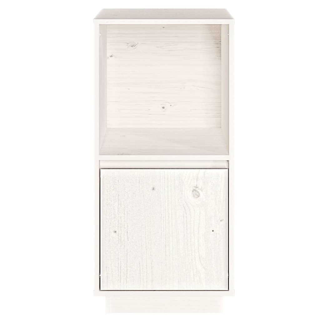 Credenza bianca 38x35x80 cm Legno di pino massiccio