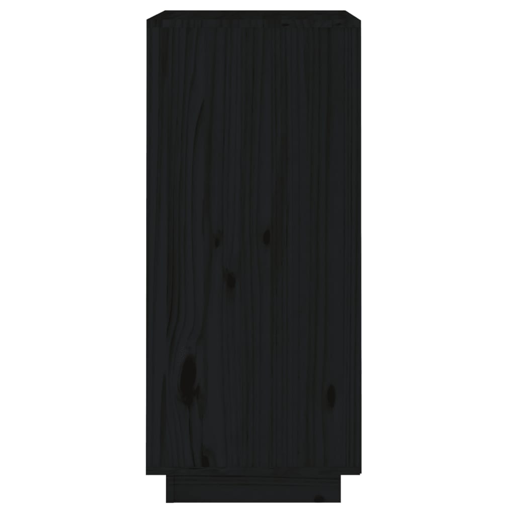Credenza nera 38x35x80 cm Legno di pino massiccio