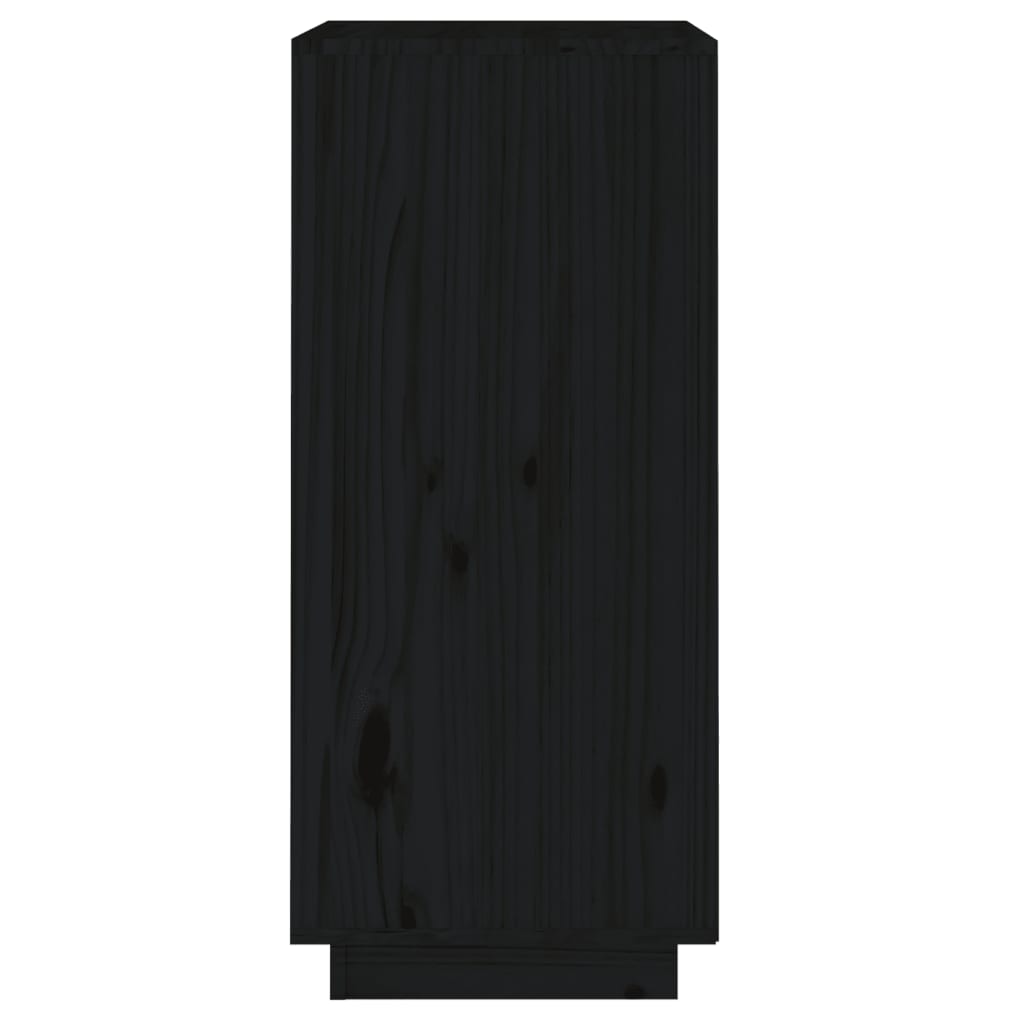 Buffet Noir 38x35x80 cm Bois de pin massif