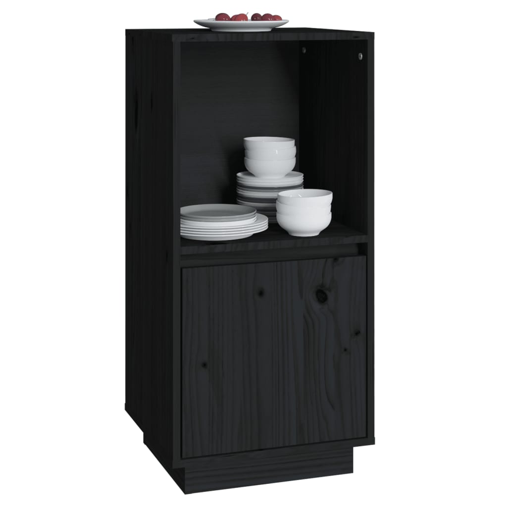 Schwarzes Buffet 38x35x80 cm Festkieferholz