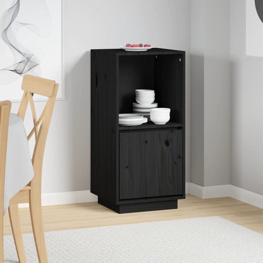 Black buffet 38x35x80 cm Solid pine wood