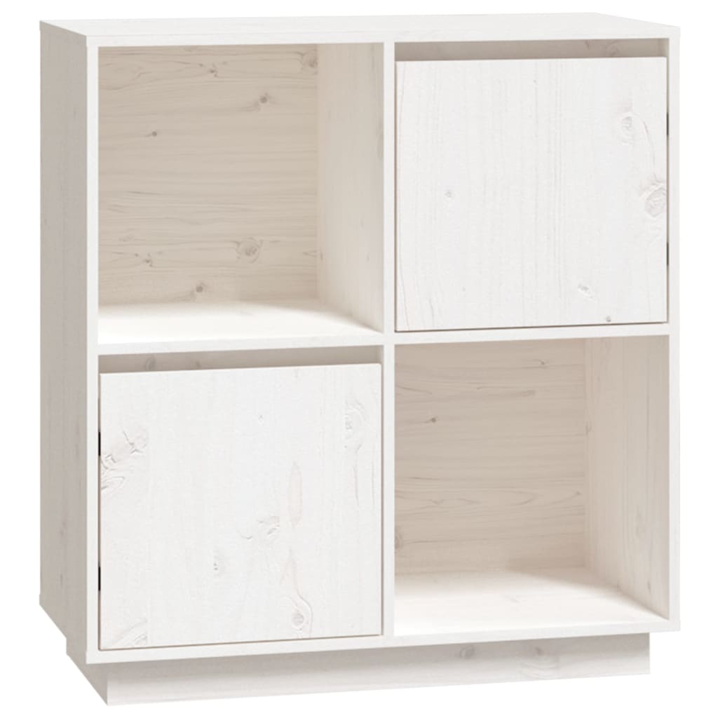 Buffet Blanc 74x35x80 cm Bois massif de pin