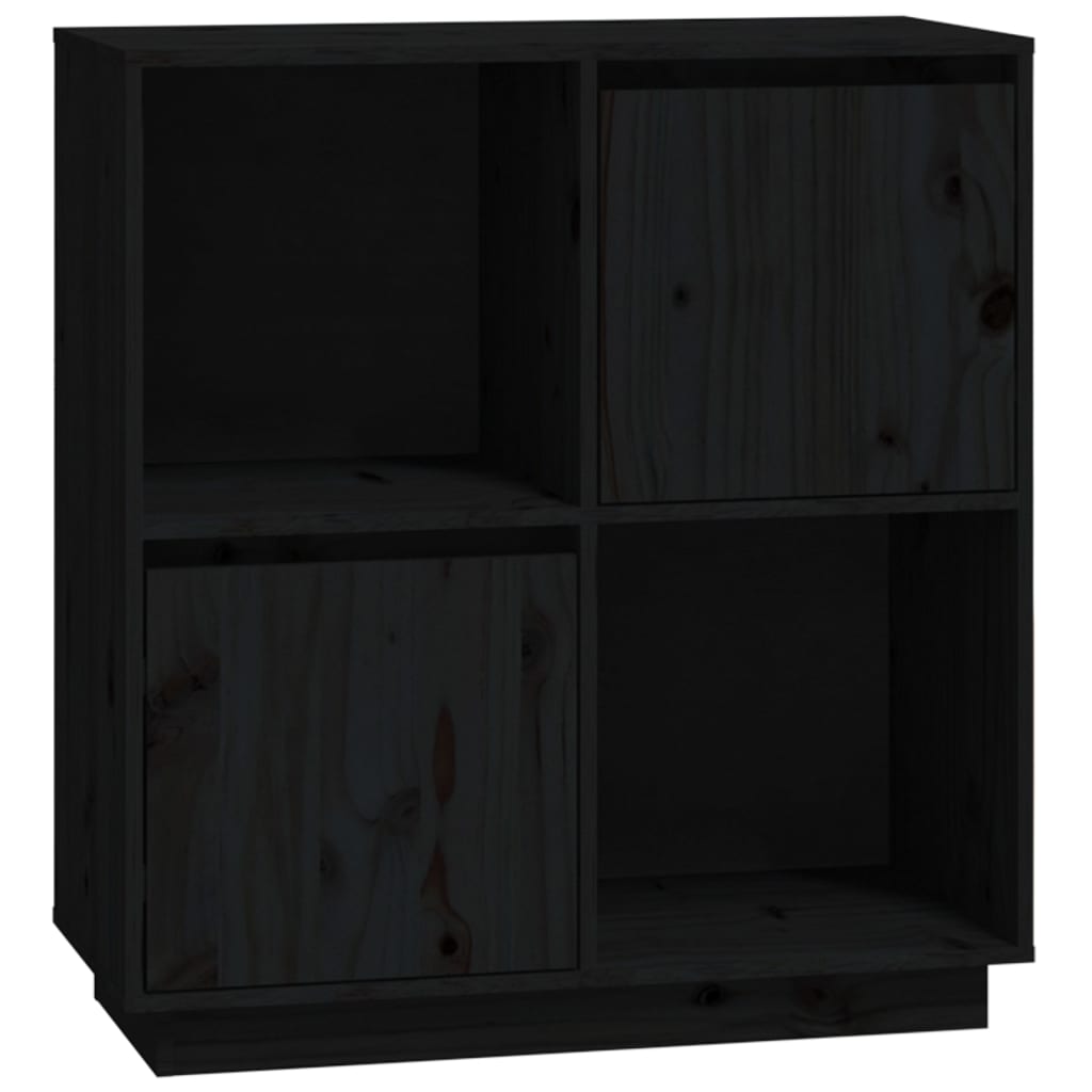 Black buffet 74x35x80 cm solid pine wood