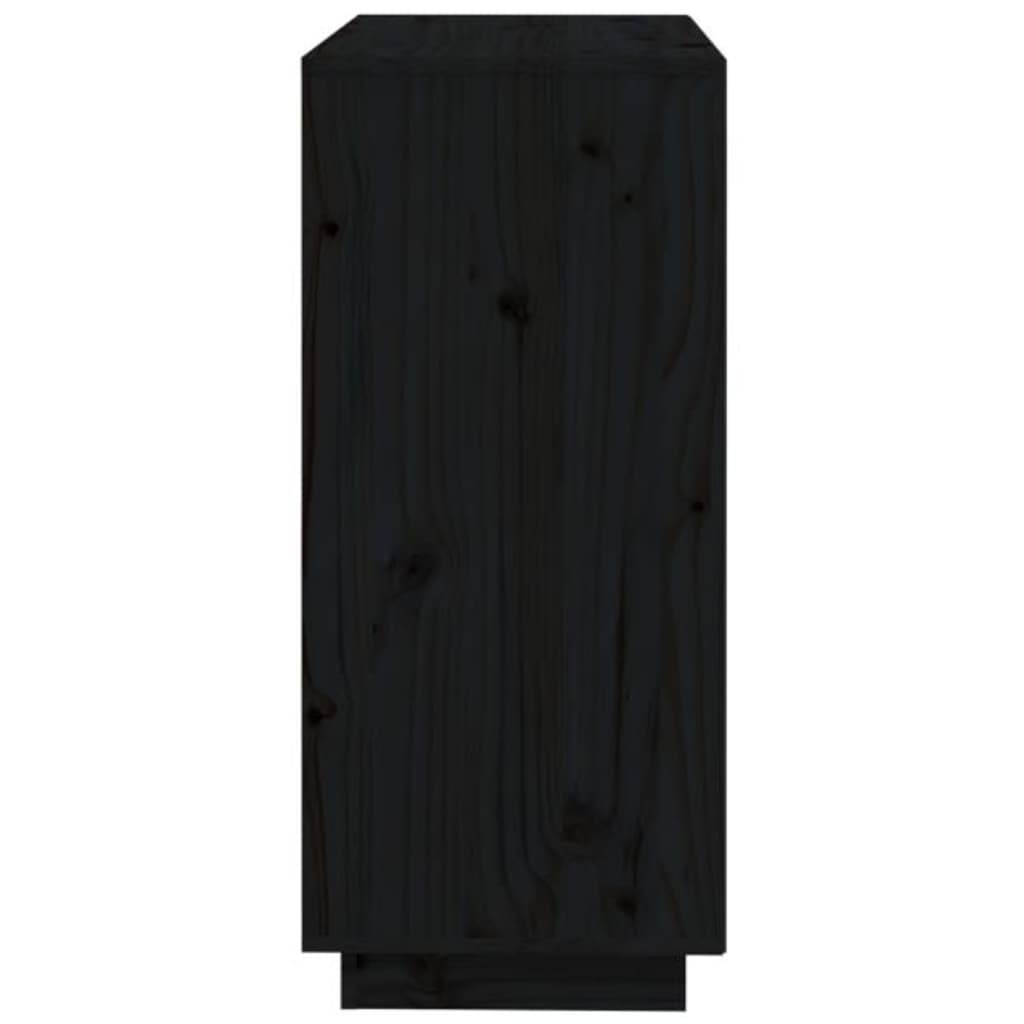 Black buffet 74x35x80 cm solid pine wood