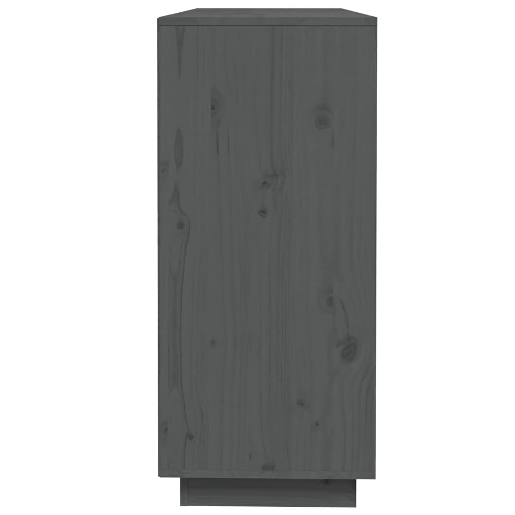 Buffet grigio 110.5x35x80 cm in legno di pino solido