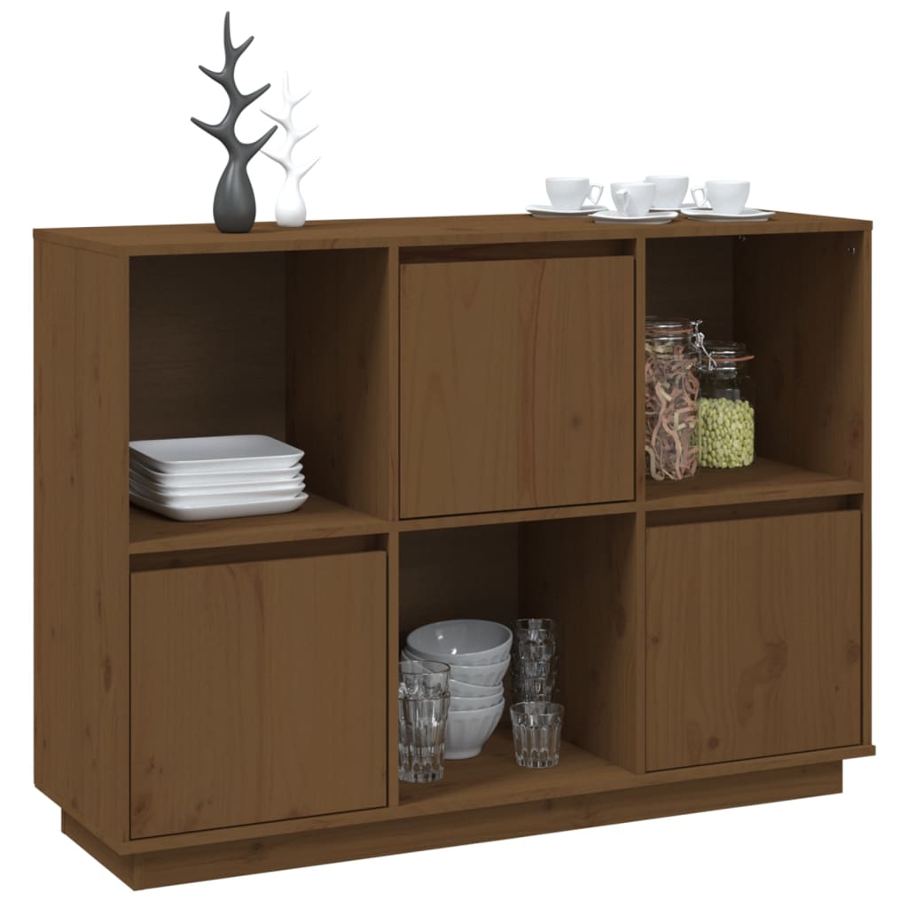 Honey brown buffet 110.5x35x80 cm solid pine wood