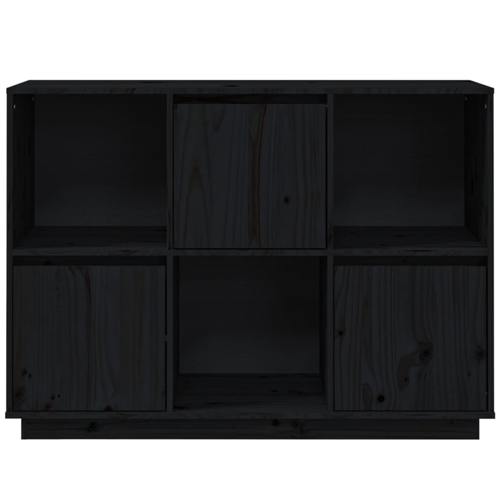 Buffet nero 110.5x35x80 cm in legno di pino solido