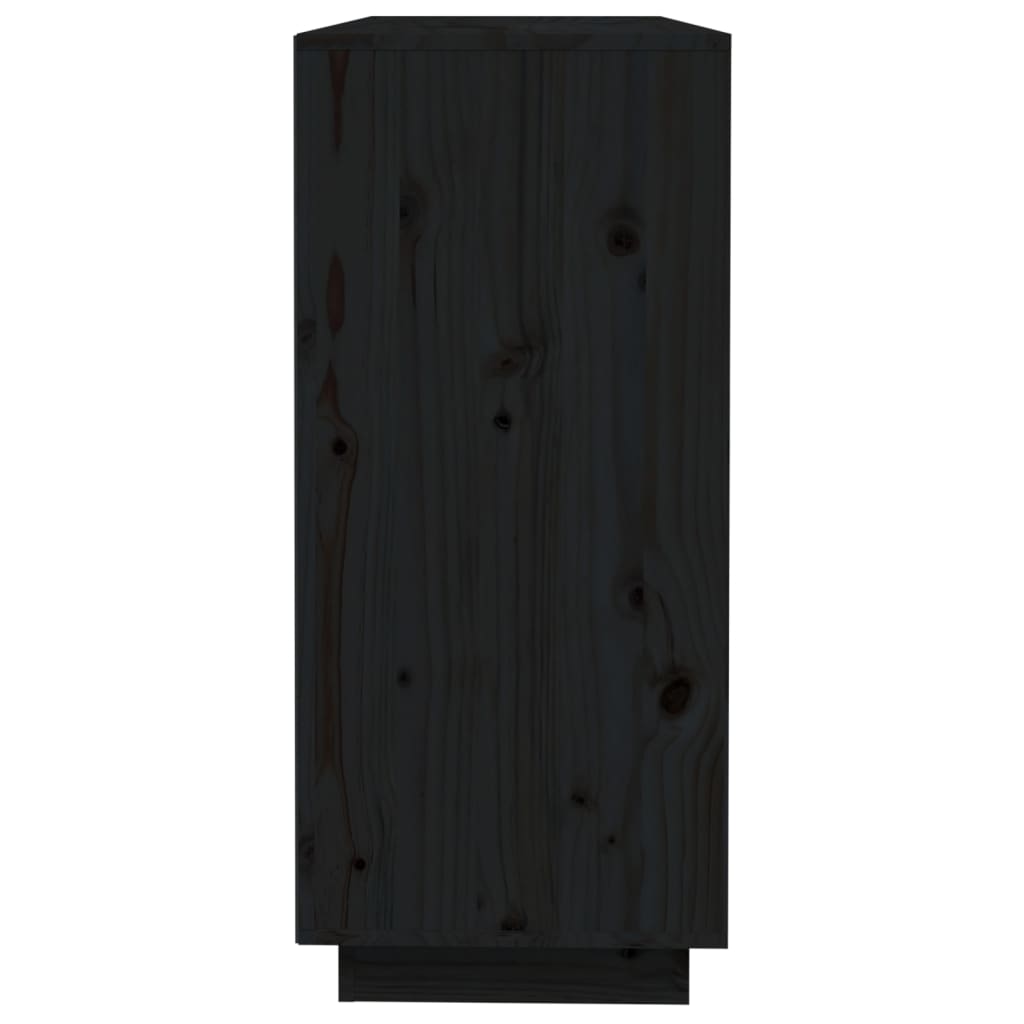 Buffet nero 110.5x35x80 cm in legno di pino solido