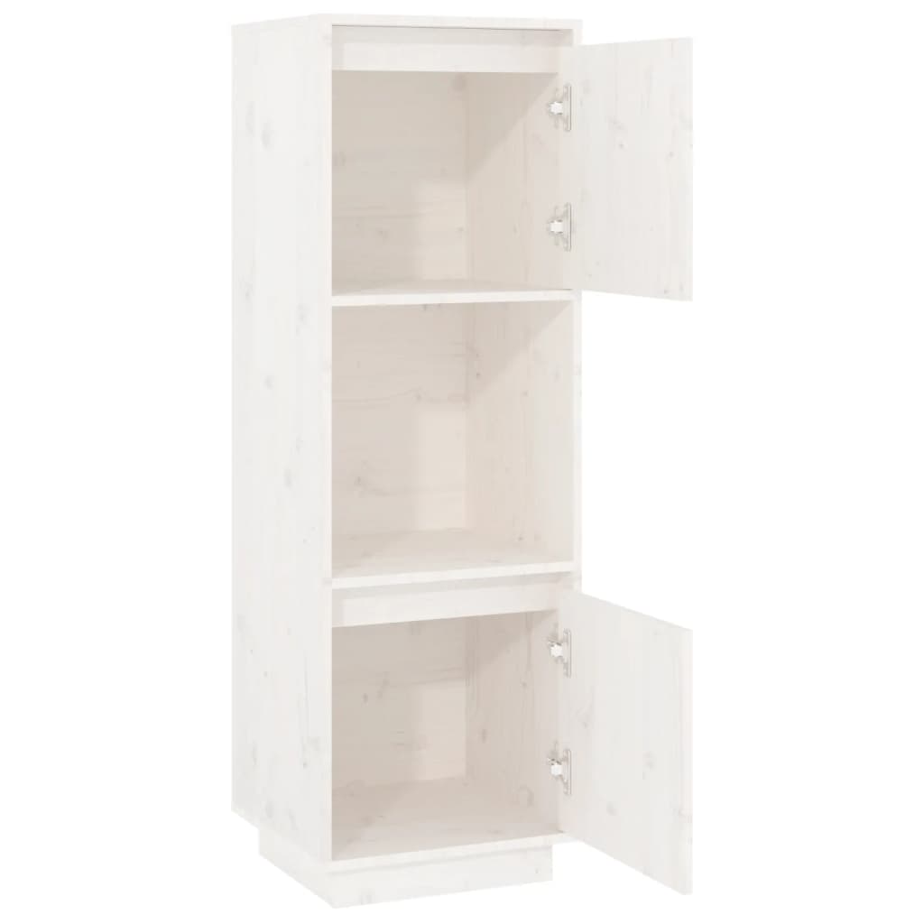 Buffet Blanc 38x35x117 cm Bois massif de pin