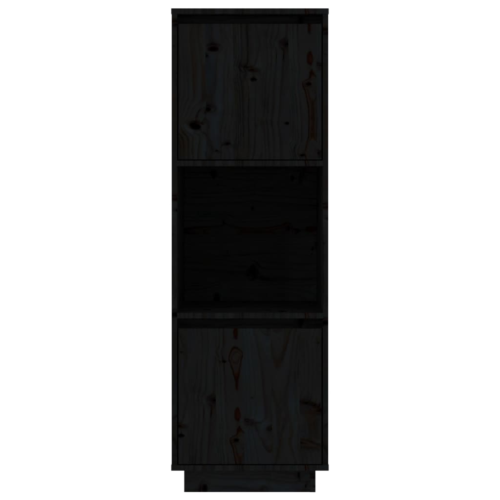 Buffet nero 38x35x117 cm in legno di pino solido