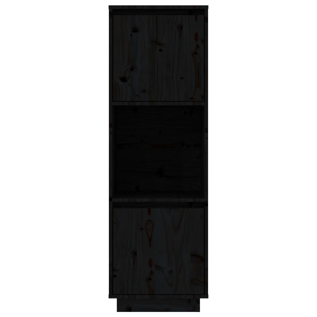 Buffet Noir 38x35x117 cm Bois massif de pin