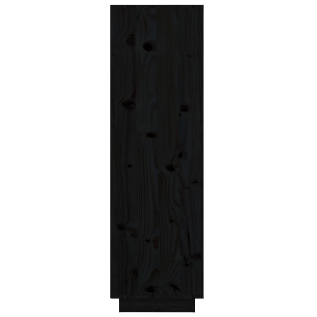 Black buffet 38x35x117 cm solid pine wood