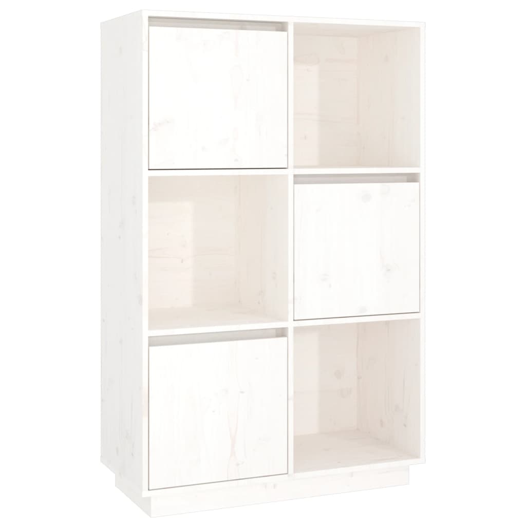 Buffet Blanc 74x35x117 cm Bois massif de pin