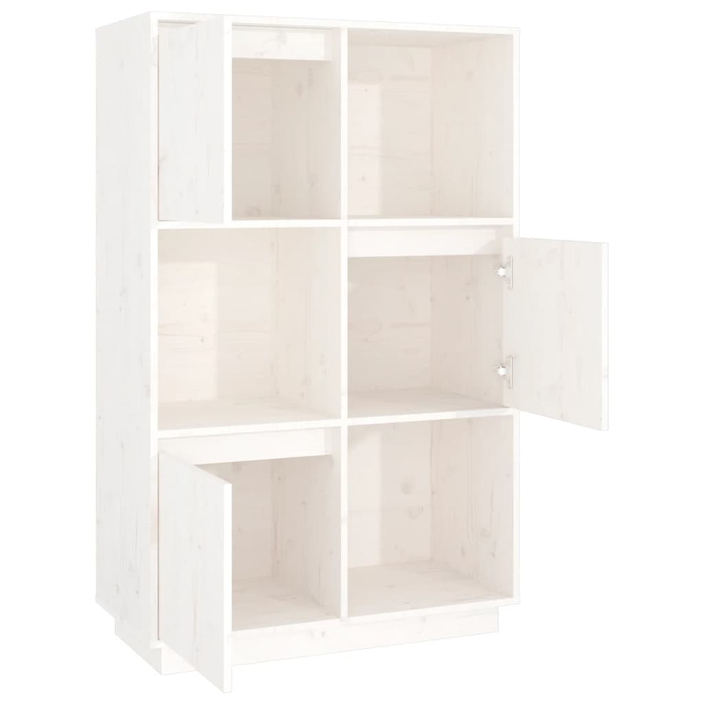 Buffet Blanc 74x35x117 cm Bois massif de pin