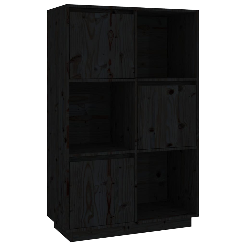 Black buffet 74x35x117 cm solid pine wood