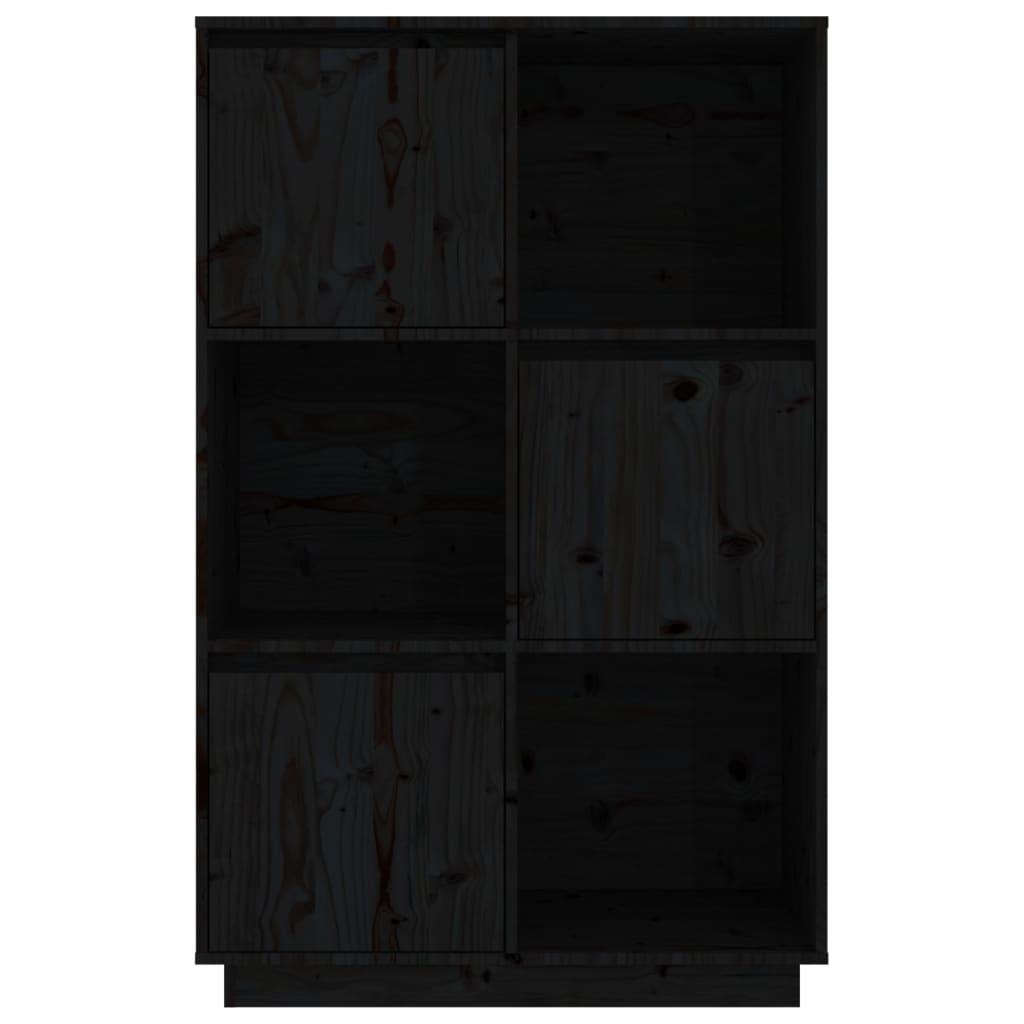 Buffet Noir 74x35x117 cm Bois massif de pin