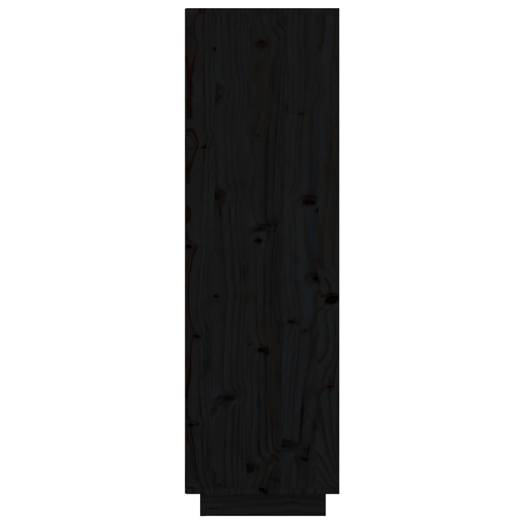 Credenza nera 74x35x117 cm Legno di pino massiccio