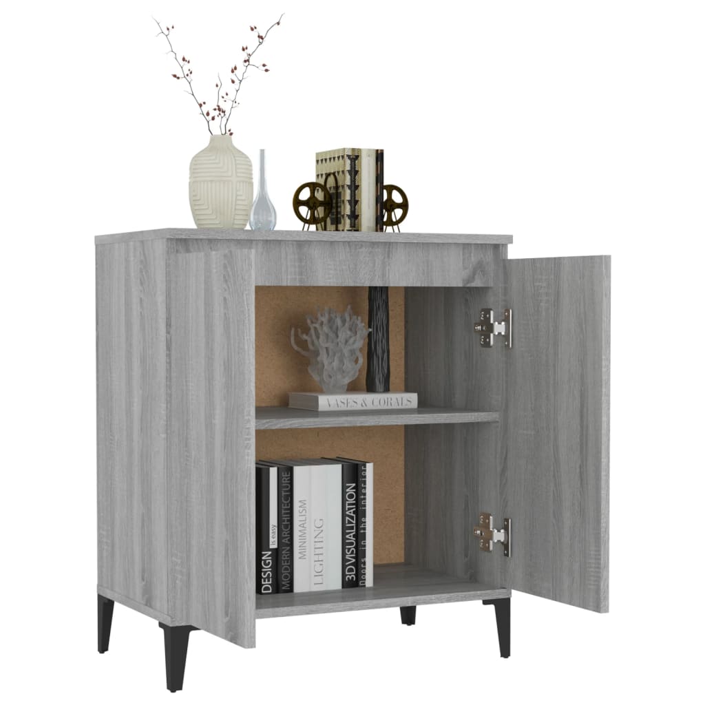 Credenza Sonoma grigia 60x35x70 cm MDF